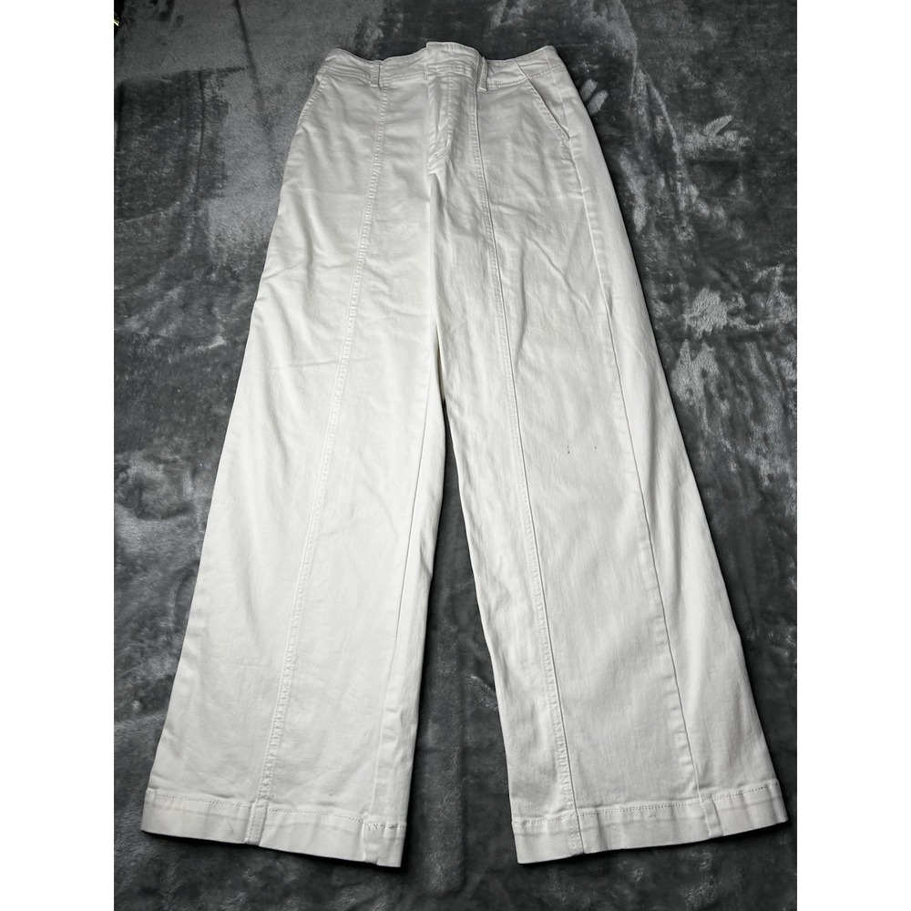 Universal Thread Women Pants Size 4 White Wide Leg Stretch High Rise